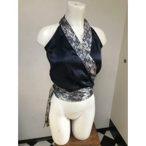 Steps overslag top satijn blauw 38