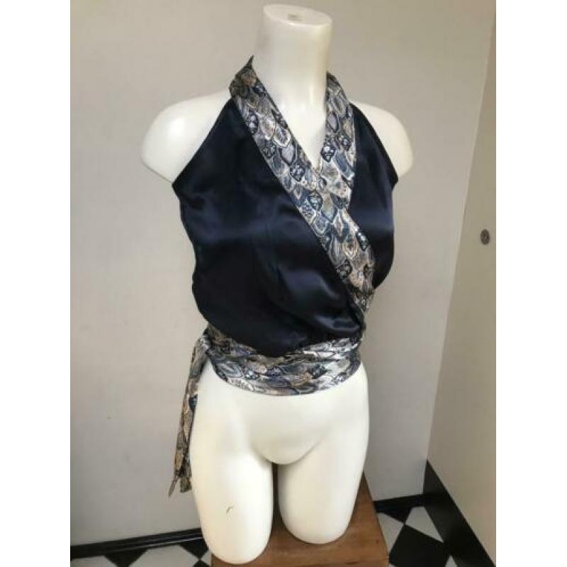 Steps overslag top satijn blauw 38