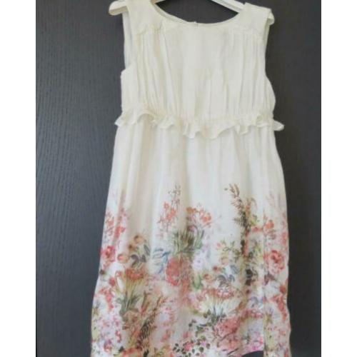 ZARA - ecru jurkje met bloemen - 116