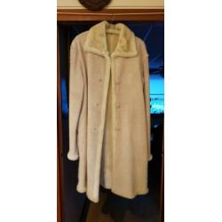 Lederen Suède creme witte jas NIEUW mt 46