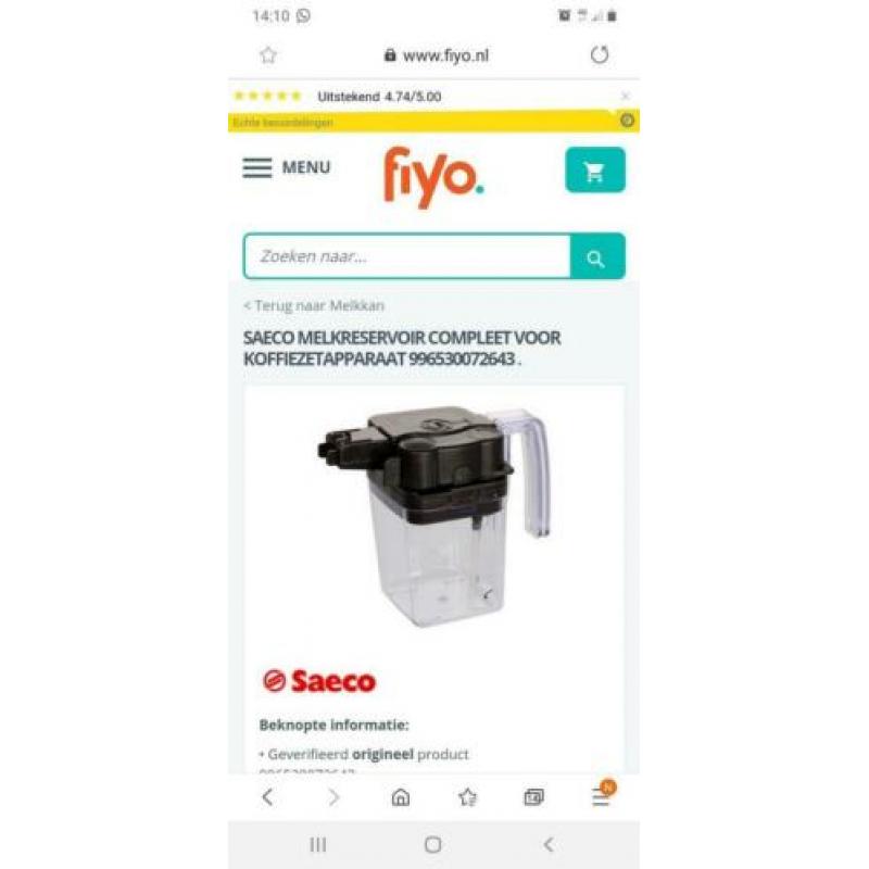 Melkkan Saeco Intelia HD8753 NIEUW