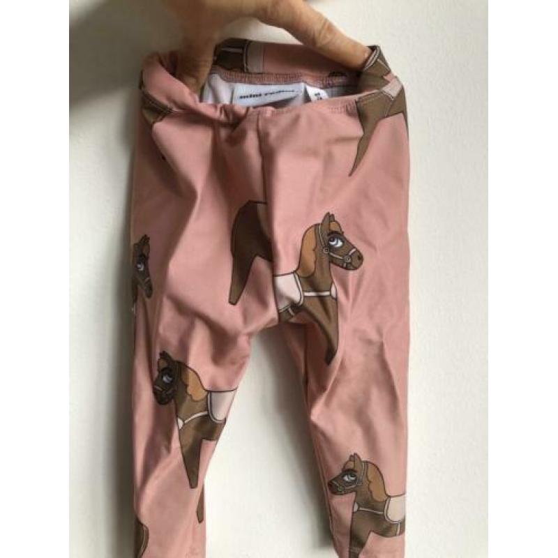Mini Rodini broekje roze met paardjes mt 68/74