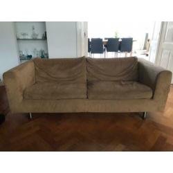 2 zitbanken alcantara:ophalen in Bussum, d 88 x l 190 x h 66
