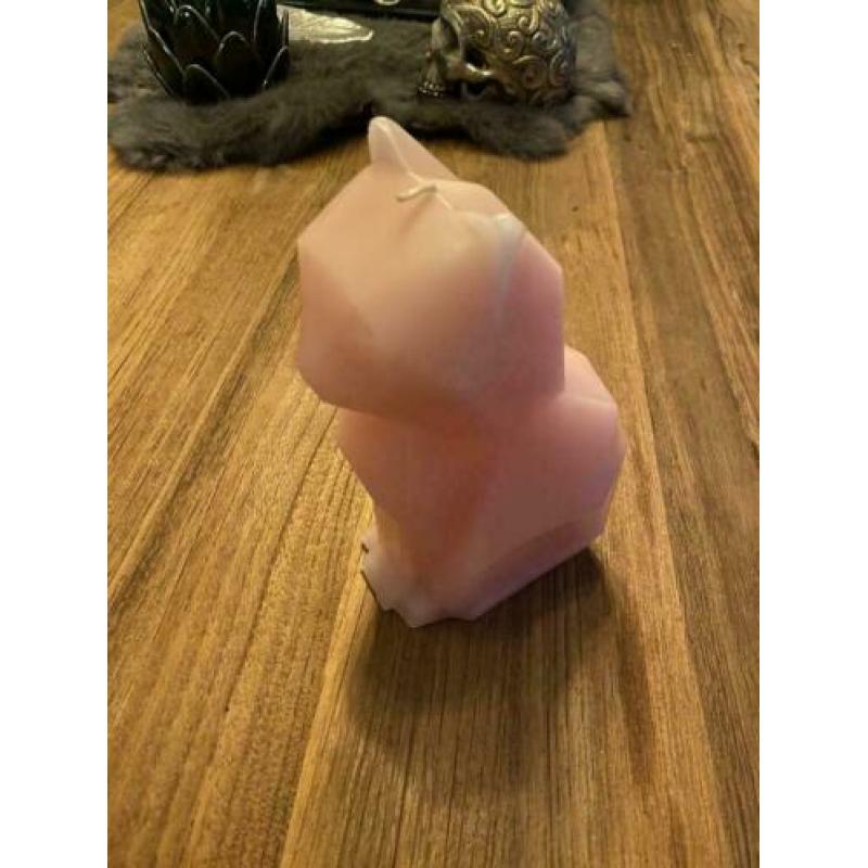 Pyropet kaars skelet kat roze nieuw