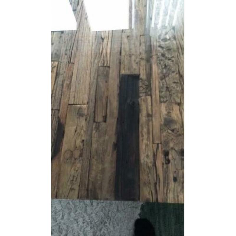 Uniek salontafel van spoorweghout