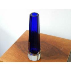 Moser/Murano Sixties Design vaas blauw/kristal