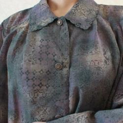 Vintage blouse grijs paars beige