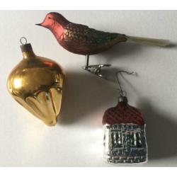 Oude glazen kerstballen ornamenten vintage