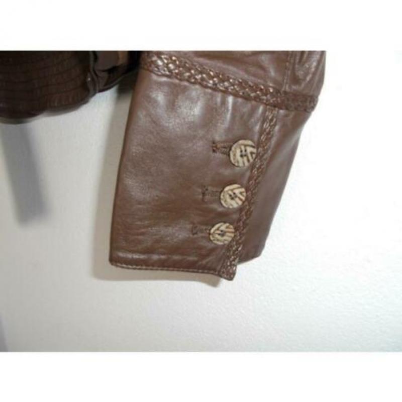 D4A Class Roberto Cavalli leren jas bruin mooi soort vlechtM