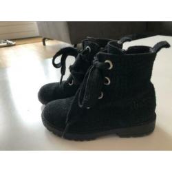 Kinderschoenen zwart leer Clic! Maat 25