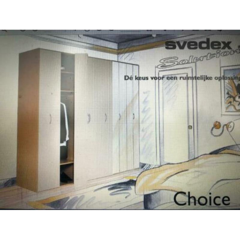 Svedex Focus garderobekast, kastanje/alpine wit 225cm breed