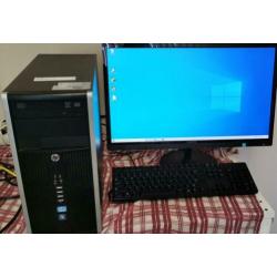 Snelle i5 quad Core 8 gb 500 GB HDD Win 10 & 24 Inch Monitor