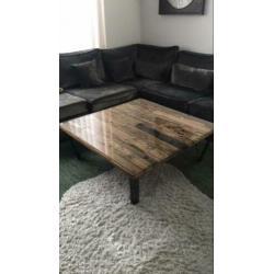 Uniek salontafel van spoorweghout