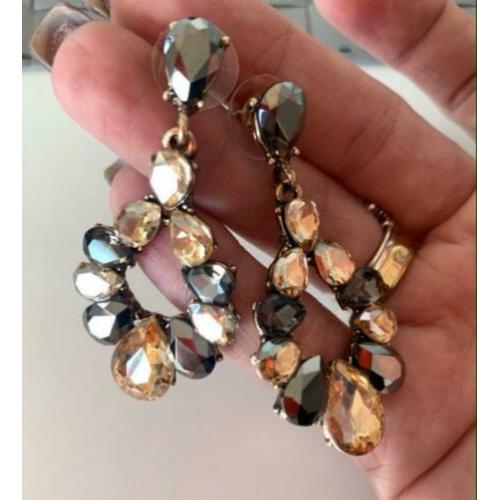 Prachtige fashion kristallen oorbellen-nieuw-5cm