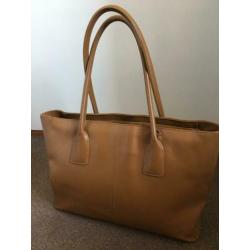 TOD'S shopper/tote bag camelkleurig leer vintage 40x25x10cm