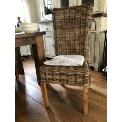 6 rieten eetkamerstoelen gebruikt