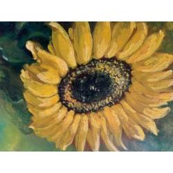 schilderij van Rinze Feitsma Zonnebloem . De friesche v Gogh