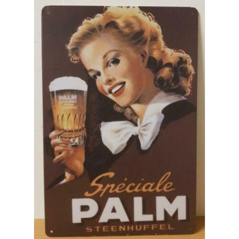 Palm bier steenhuffel reclamebord wandbord van metaal 30x20