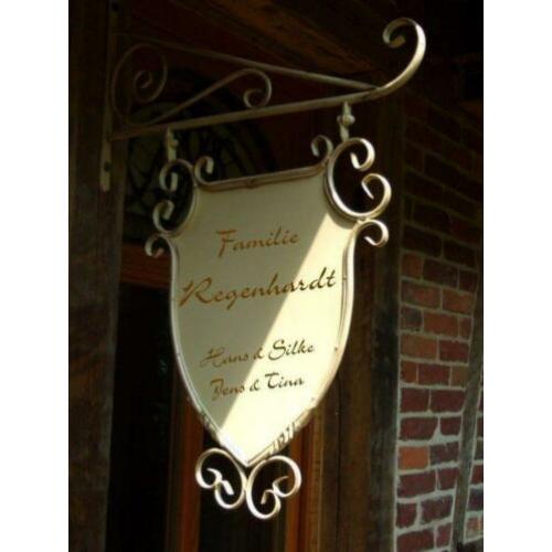 Winkelnaambord,reclamebord, naamschild, giek, ijzer