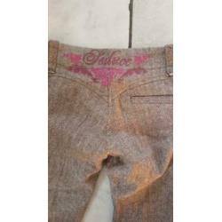 Coolcat tweedachtge broek met roze spikkels
