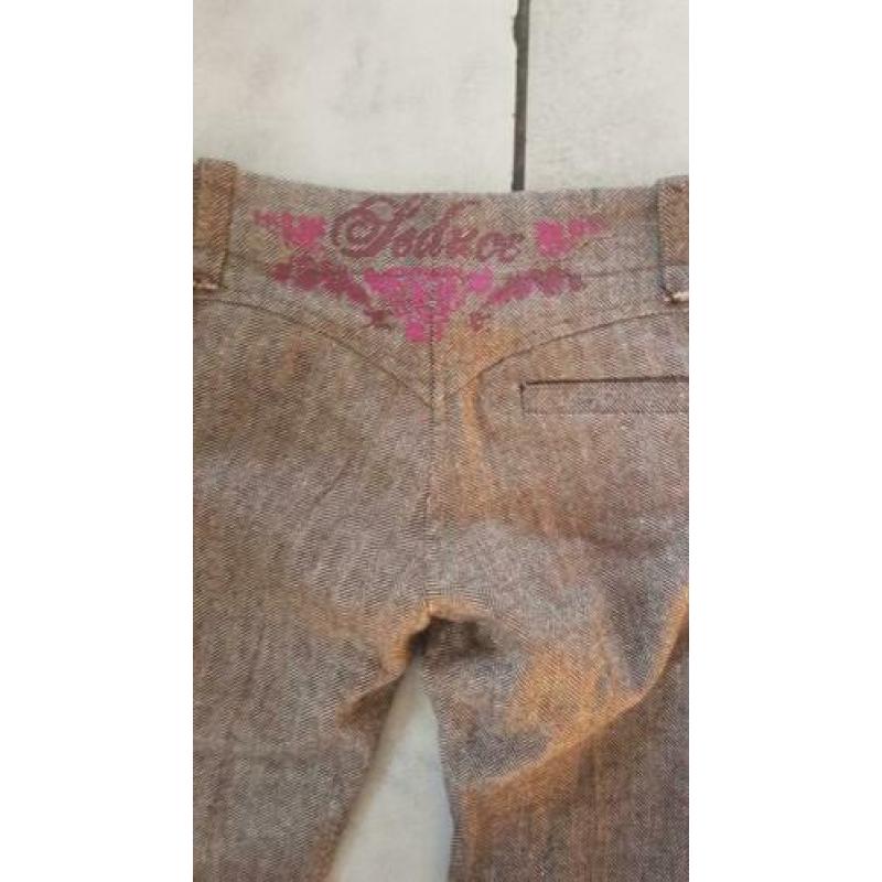 Coolcat tweedachtge broek met roze spikkels
