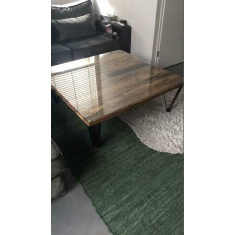 Uniek salontafel van spoorweghout