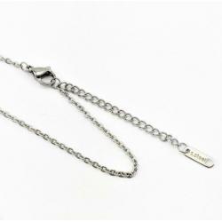 Ketting en Kruis in Roestvrij staal Zilver-Bruin. Nr. 190138