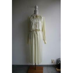 Vintage jurk wit creme seventies retro maat 38 40