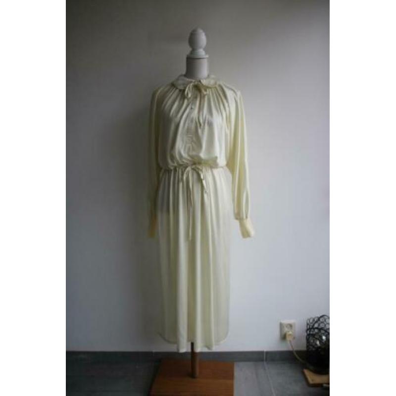 Vintage jurk wit creme seventies retro maat 38 40