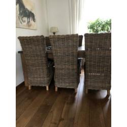 6 rieten eetkamerstoelen gebruikt