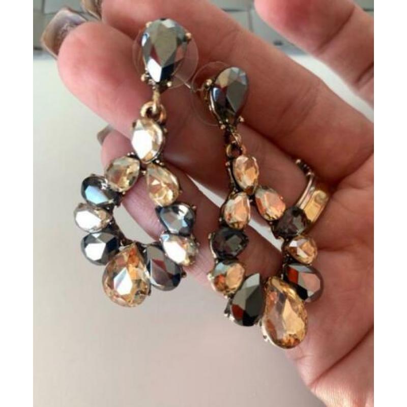 Prachtige fashion kristallen oorbellen-nieuw-5cm