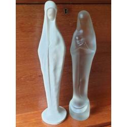 vintage Alebaster Faro Madonna Maria Kind beeld 39cm