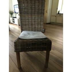 6 rieten eetkamerstoelen gebruikt