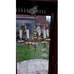 Koperen brocante kroonluchter