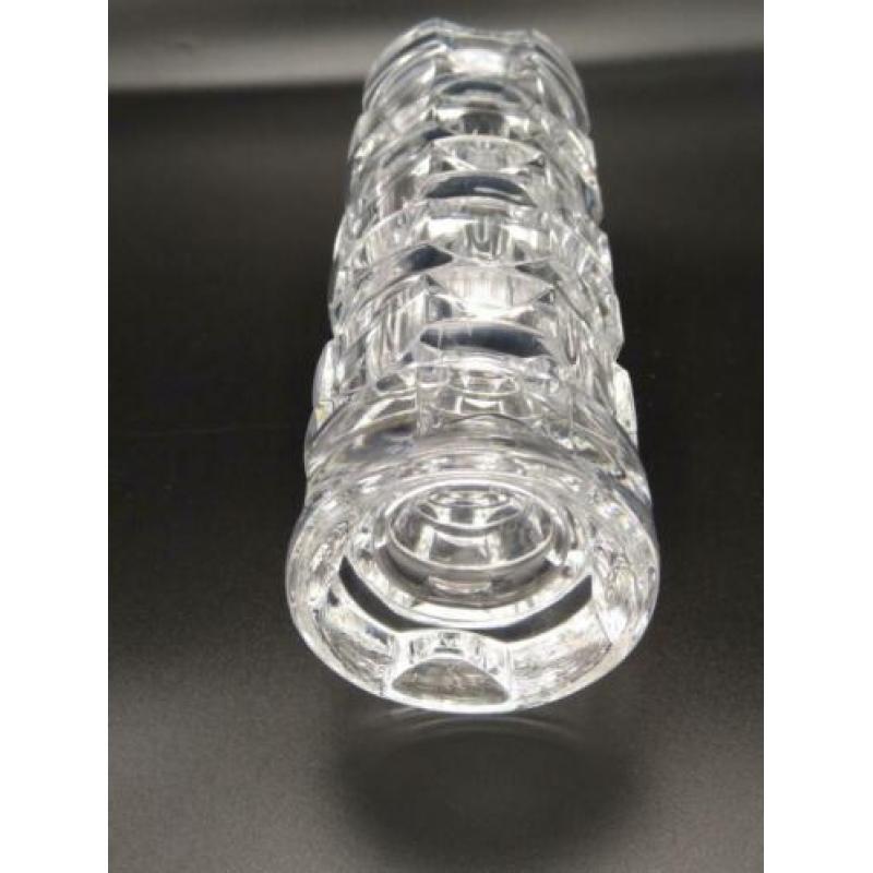 Prachtige Kristallen zigzag vaas 22cm hoog 991gram