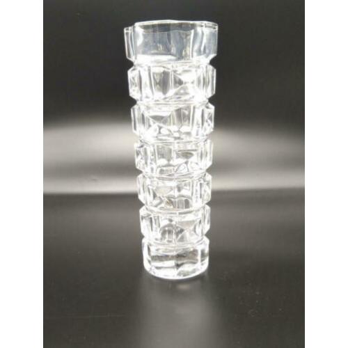 Prachtige Kristallen zigzag vaas 22cm hoog 991gram