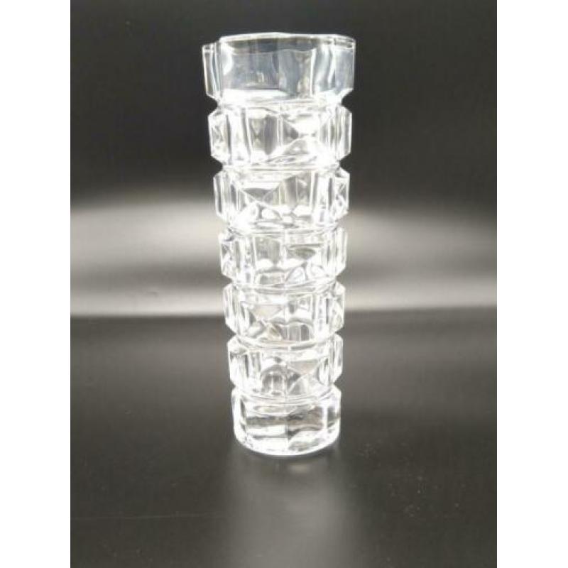 Prachtige Kristallen zigzag vaas 22cm hoog 991gram
