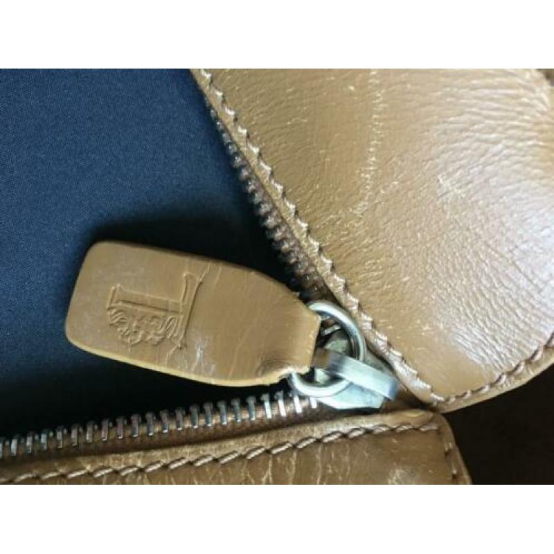 TOD'S shopper/tote bag camelkleurig leer vintage 40x25x10cm