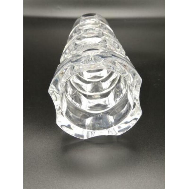 Prachtige Kristallen zigzag vaas 22cm hoog 991gram