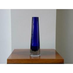 Moser/Murano Sixties Design vaas blauw/kristal