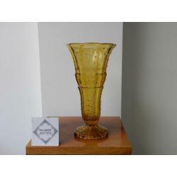 Hoge Art deco vaas Scailmont/Val St Lambert amber