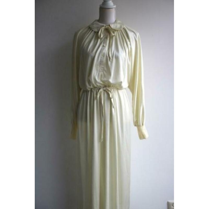 Vintage jurk wit creme seventies retro maat 38 40