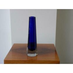 Moser/Murano Sixties Design vaas blauw/kristal