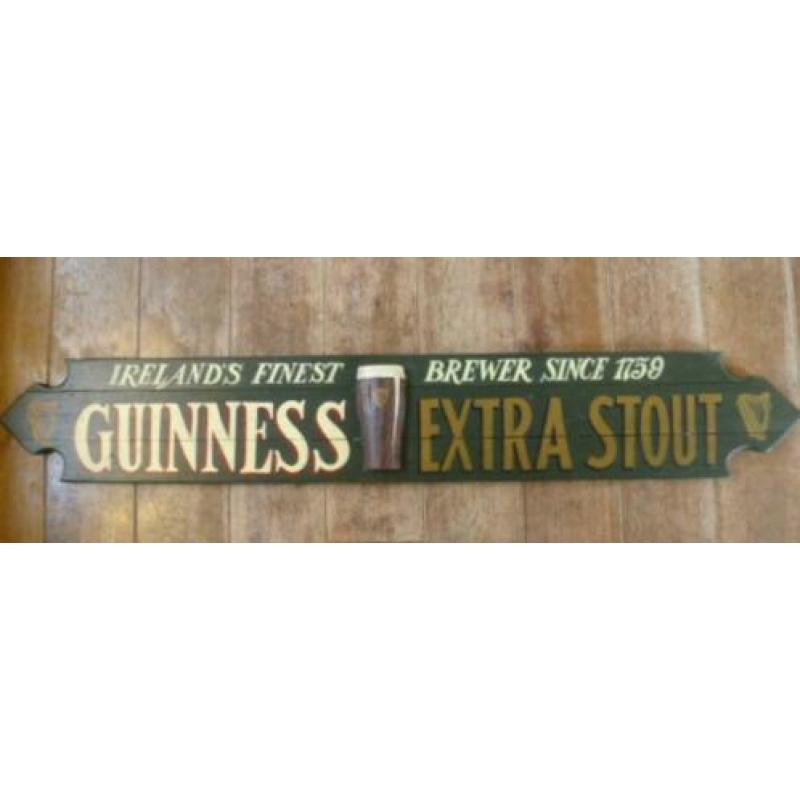 Heel groot (152 cm) handgeschilderd pubbord van Guinness