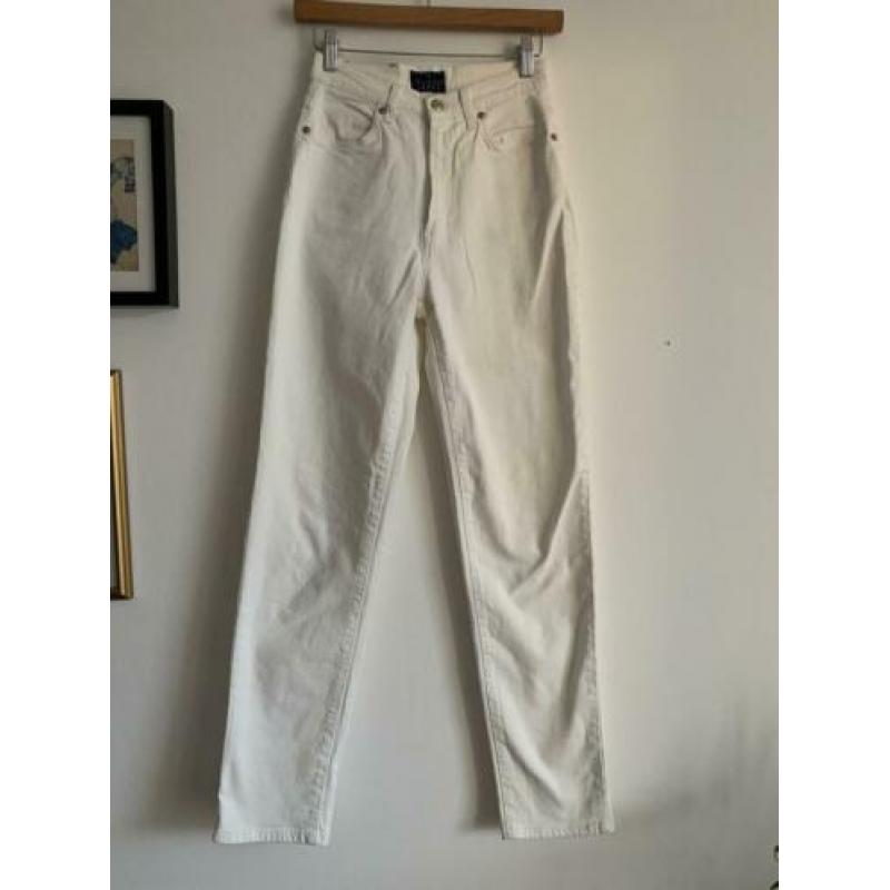 Trussardi jeans wit hoge taille mom vintage 36 katoen