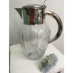 Karaf kristal fruit sapkan brocante antiek geslepen glas ***