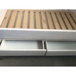 Compleet meegroeien ledikant white wash incl matras
