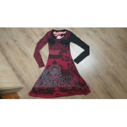 DESIGUAL super leuke jurk rood zwart