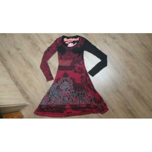 DESIGUAL super leuke jurk rood zwart