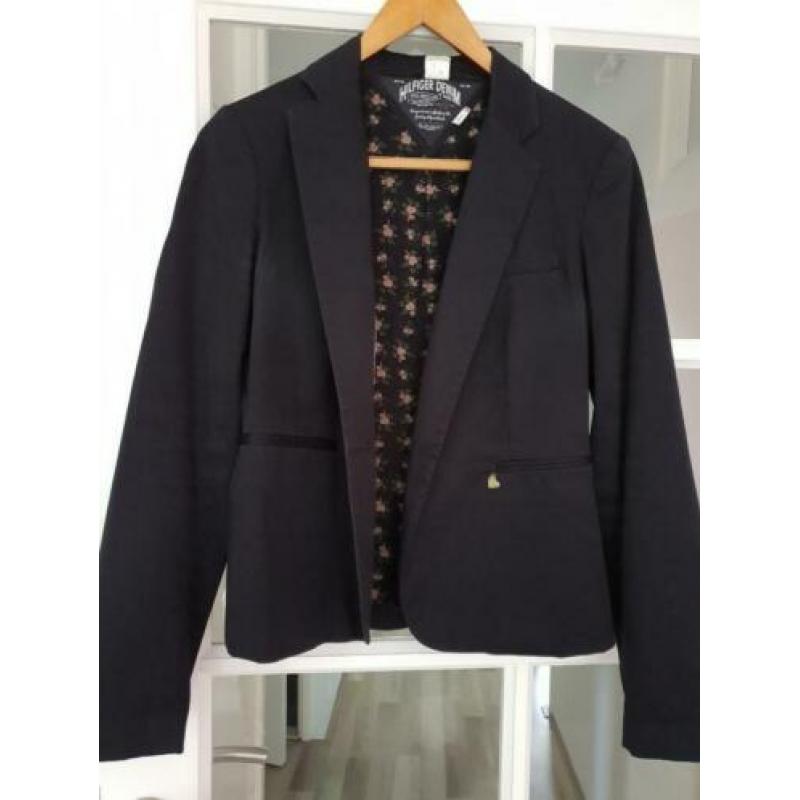 zwarte blazer van Hilfiger Denim in maat L voor dames